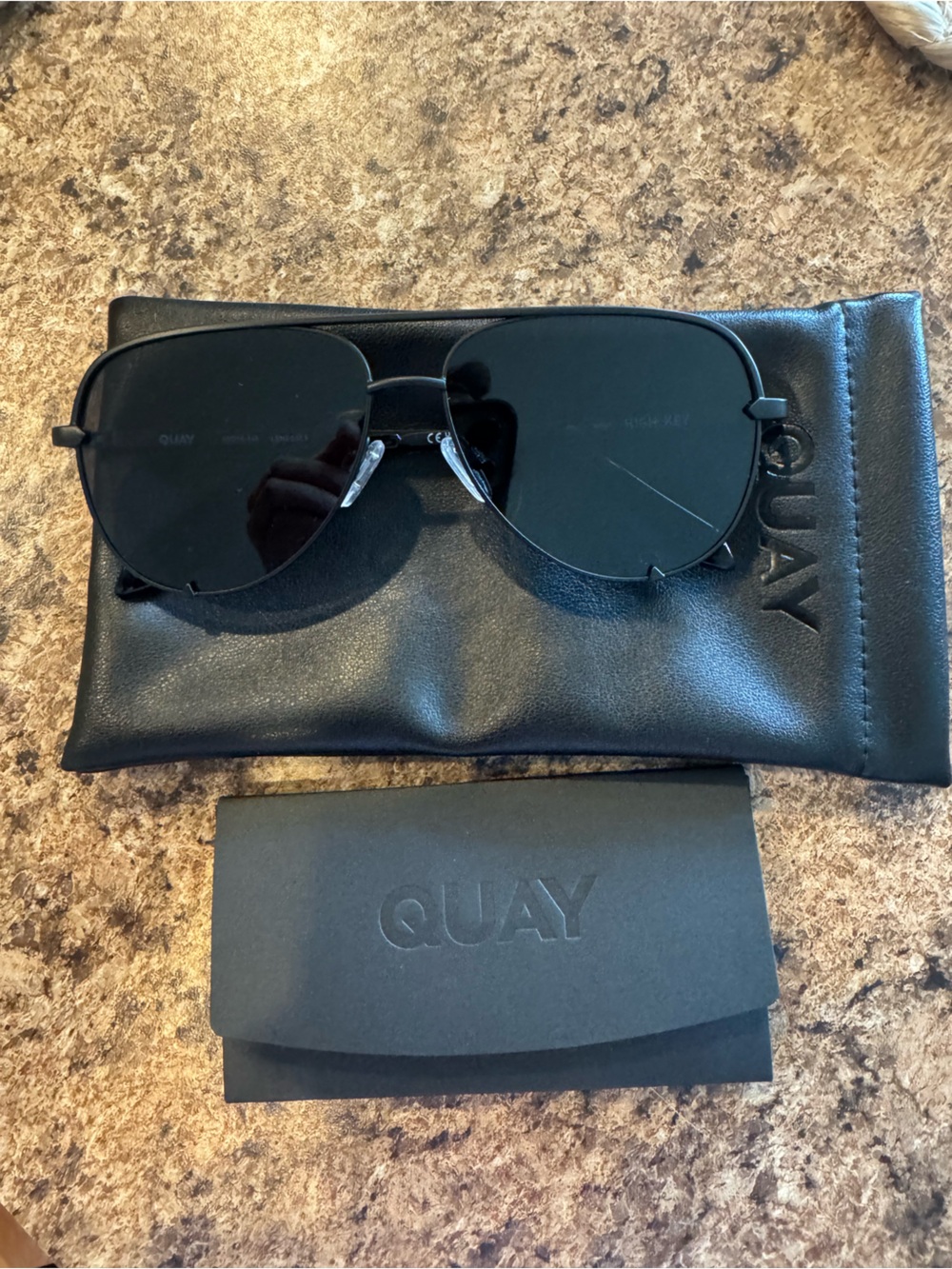 Quay Australia Black high key polarized  Sunglasses with Black Lenses